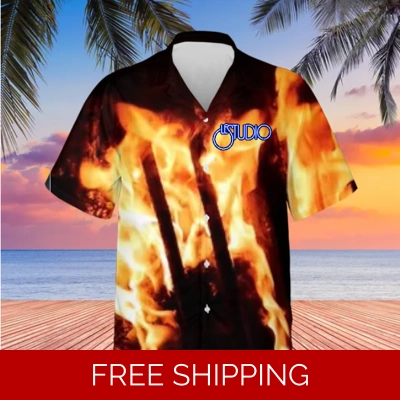 Hawaiian Shirt Unisex Le Studio Double Neck Fire